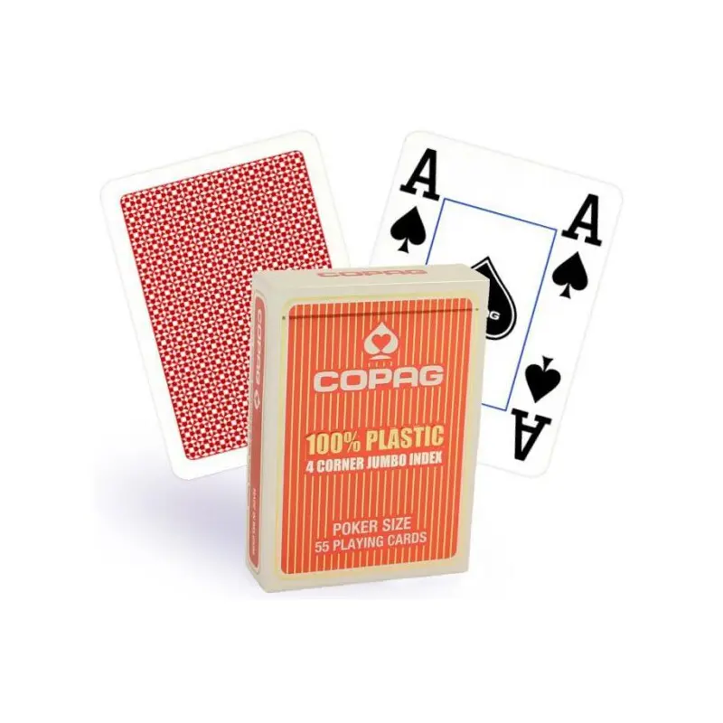 Copag Kortstokk Pokersize Rød 100% plast