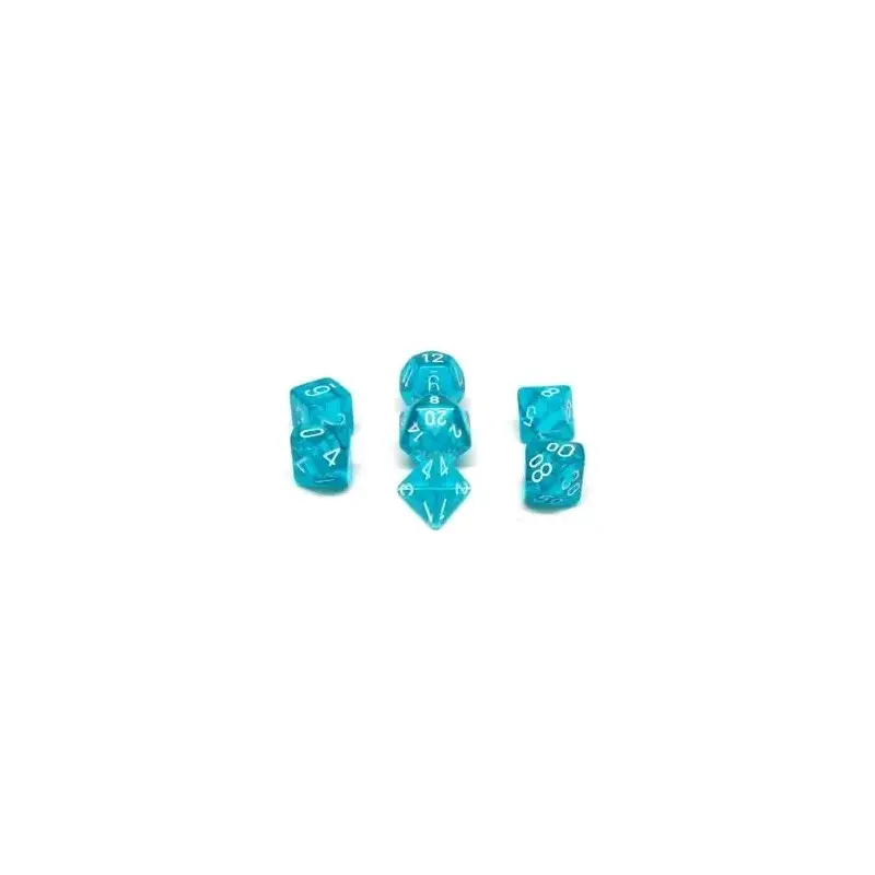 RPG Dice Set Blågrønn/Hvit - 7 stk