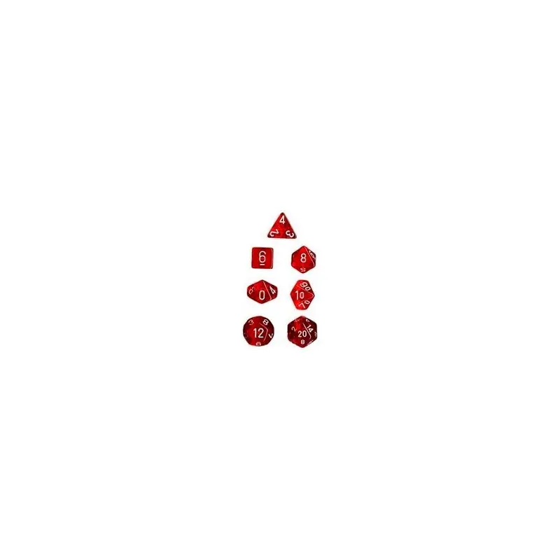 RPG Dice Set Rød/Hvit - 7 stk