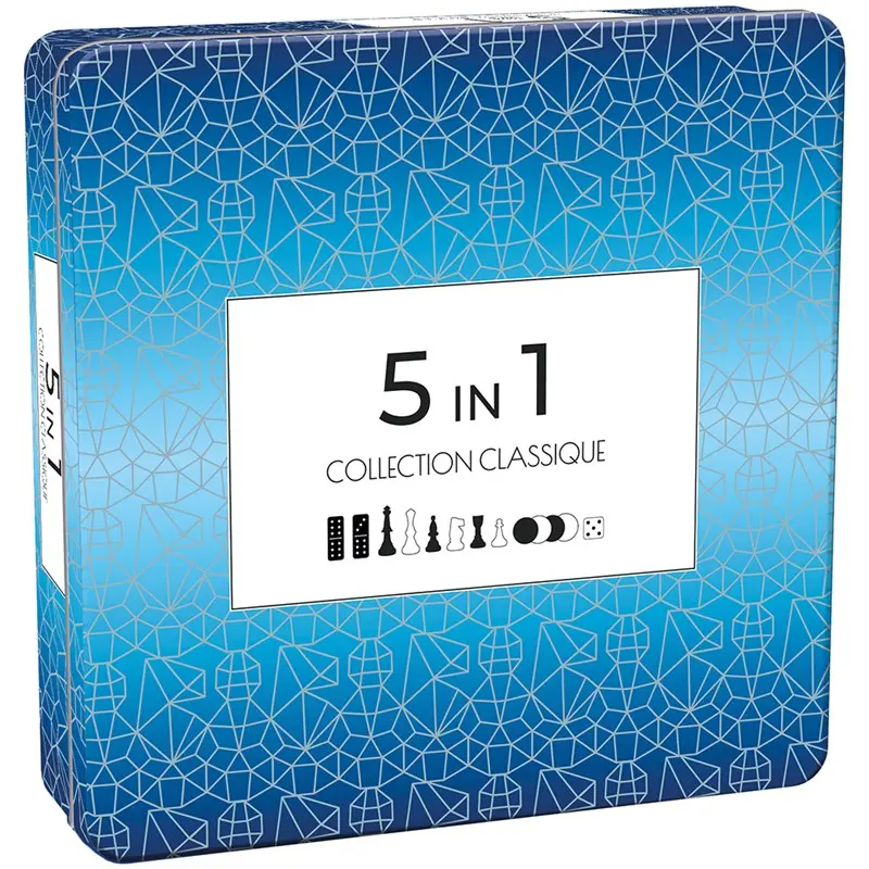 5 in 1-5 klassiske brettspill Metallboks