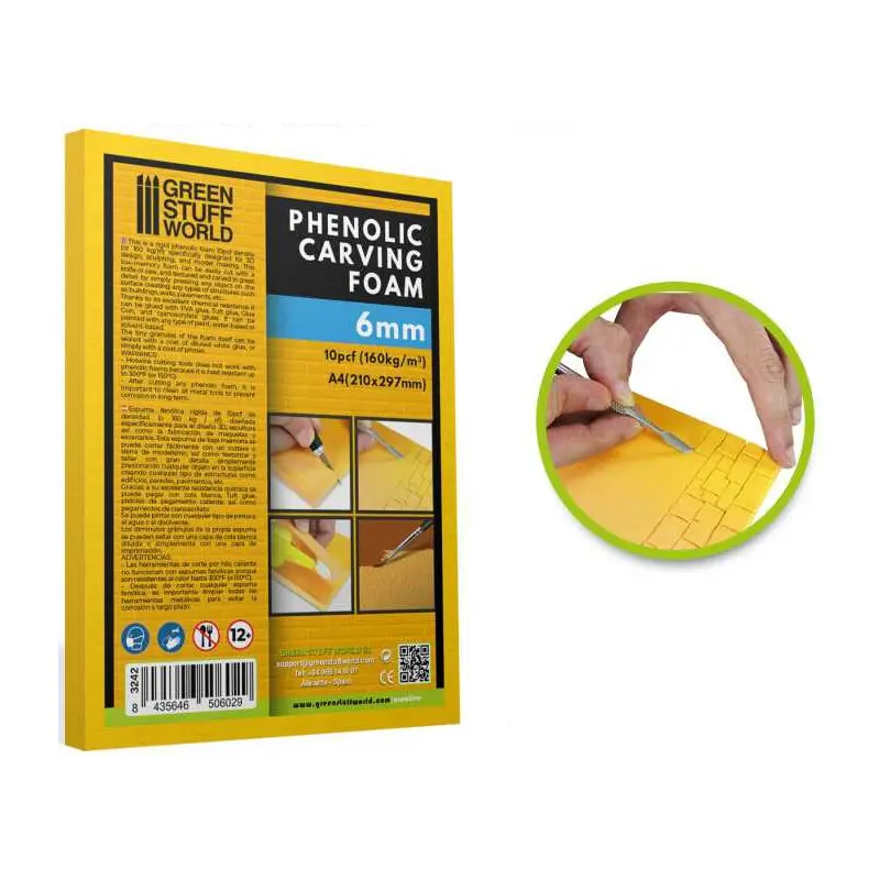 Phenolic Carving Foam 6mm - A4 (2 stk)