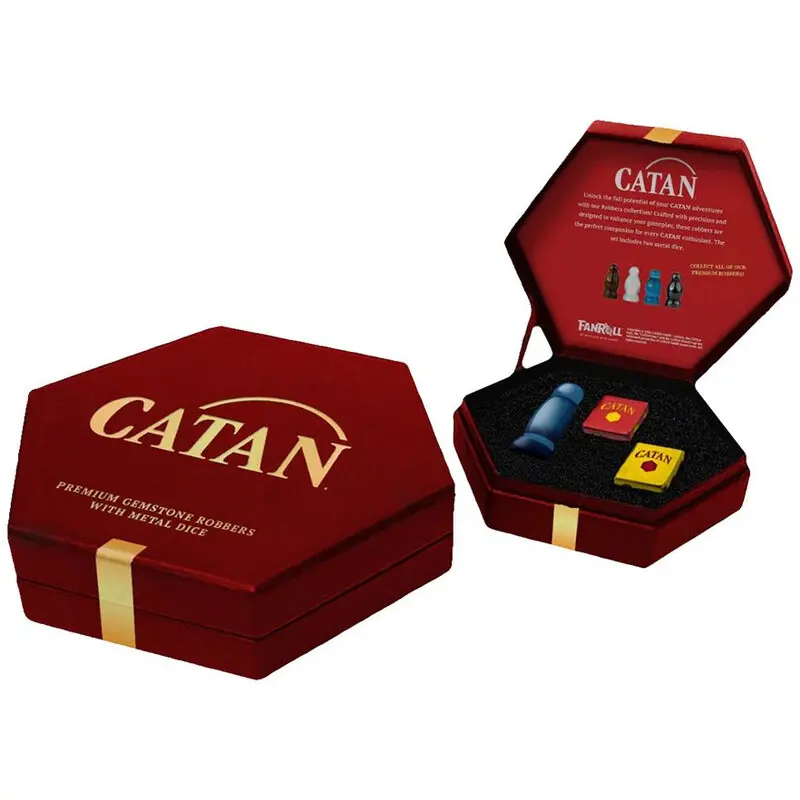 CATAN Robber & Metal Dice Opalite