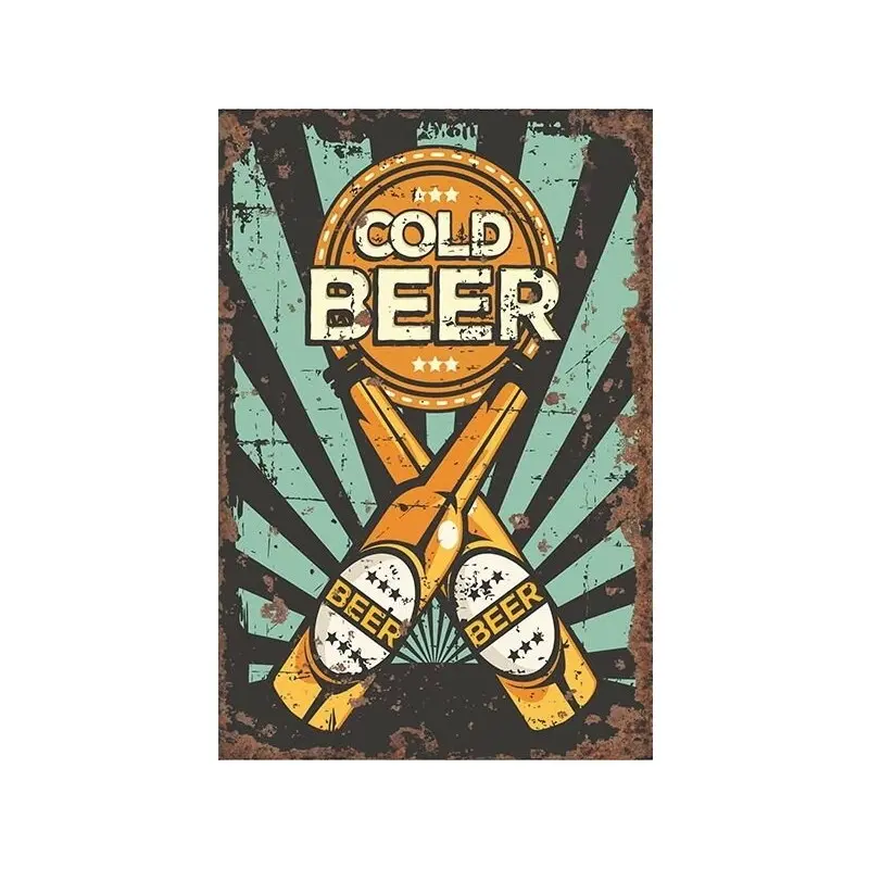 Metall Skilt Cold Beer