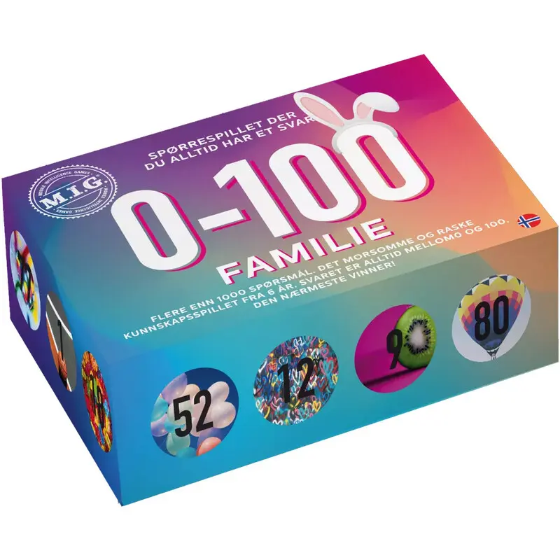 0-100 Familie Spørrespill