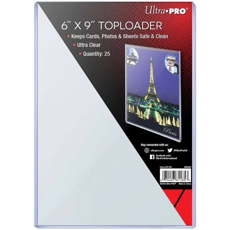 Toploader 6x9 for Oversize kort - 25 stk