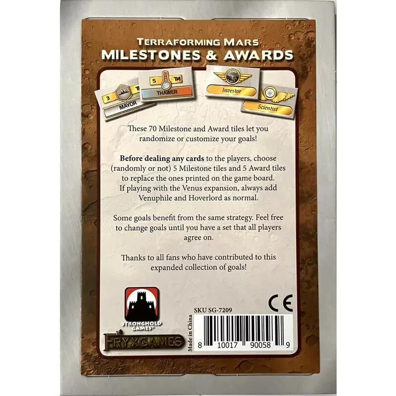 Terraforming Mars Milestones/Awards Exp