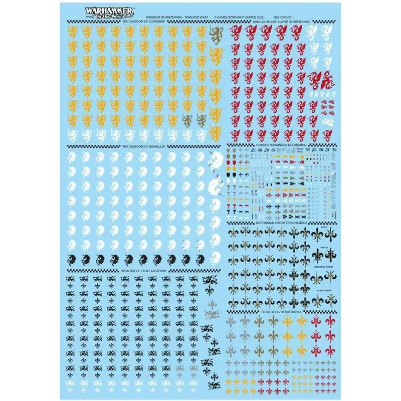 Kingdom of Bretonnia Transfer Sheet