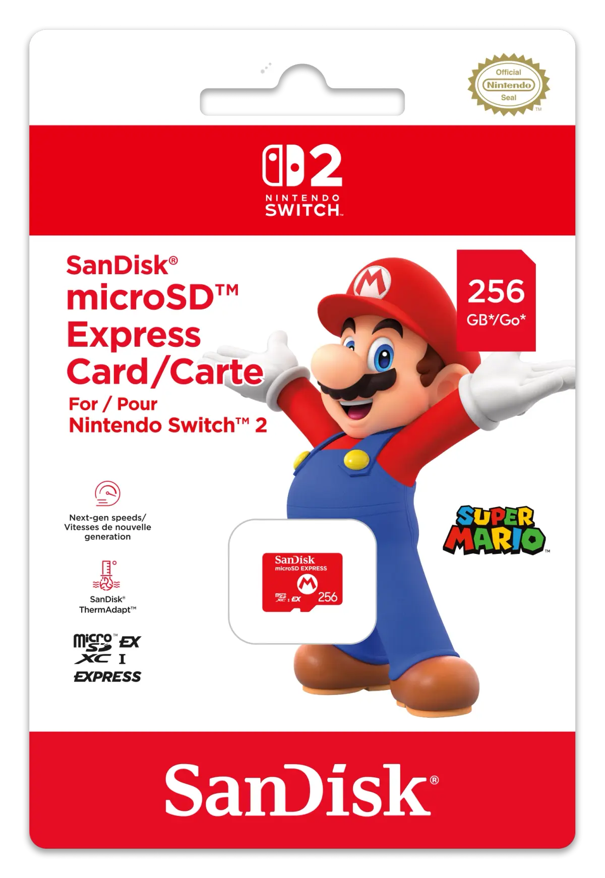 Sandisk MicroSDXC Express minnekort for Nintendo Switch 2 - 256GB