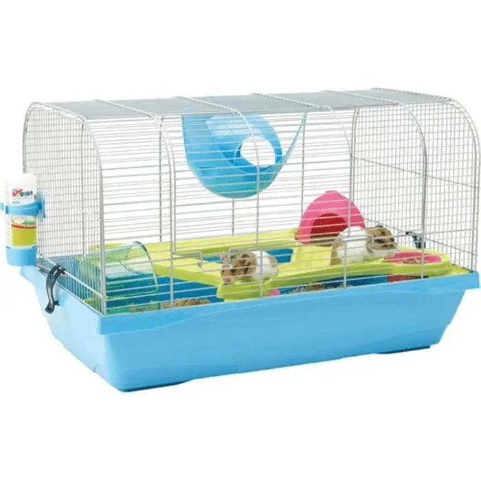 Hamsterbur Bristol Crome/blå 59x38x37cm - Gnagerbutikken.no