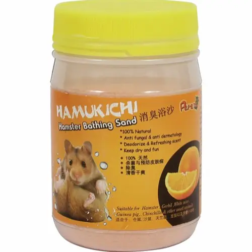 Hamukichi badesand til hamster med apelsinlukt - Gnagerbutikken.no
