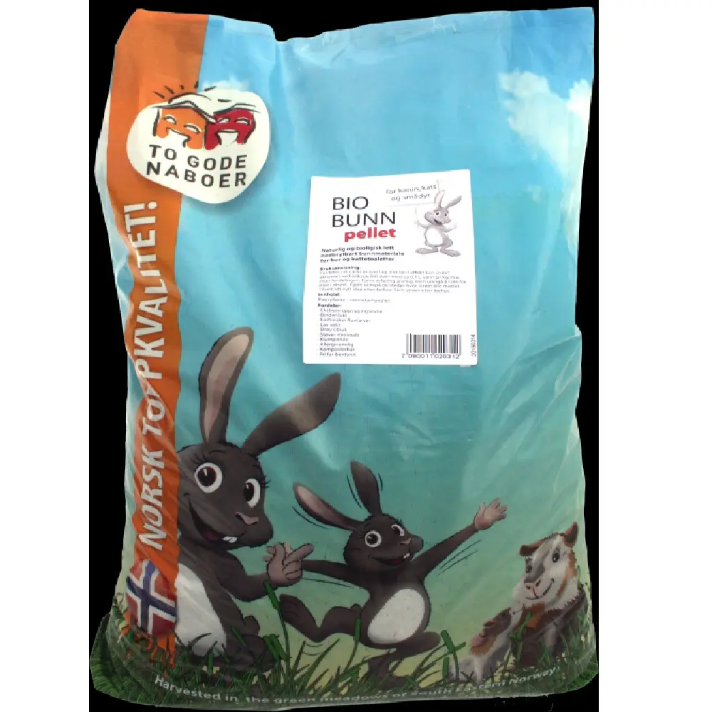 Burstrø Biobunn Hel Pellets 12Kg To Gode Naboer - Gnagerbutikken.no
