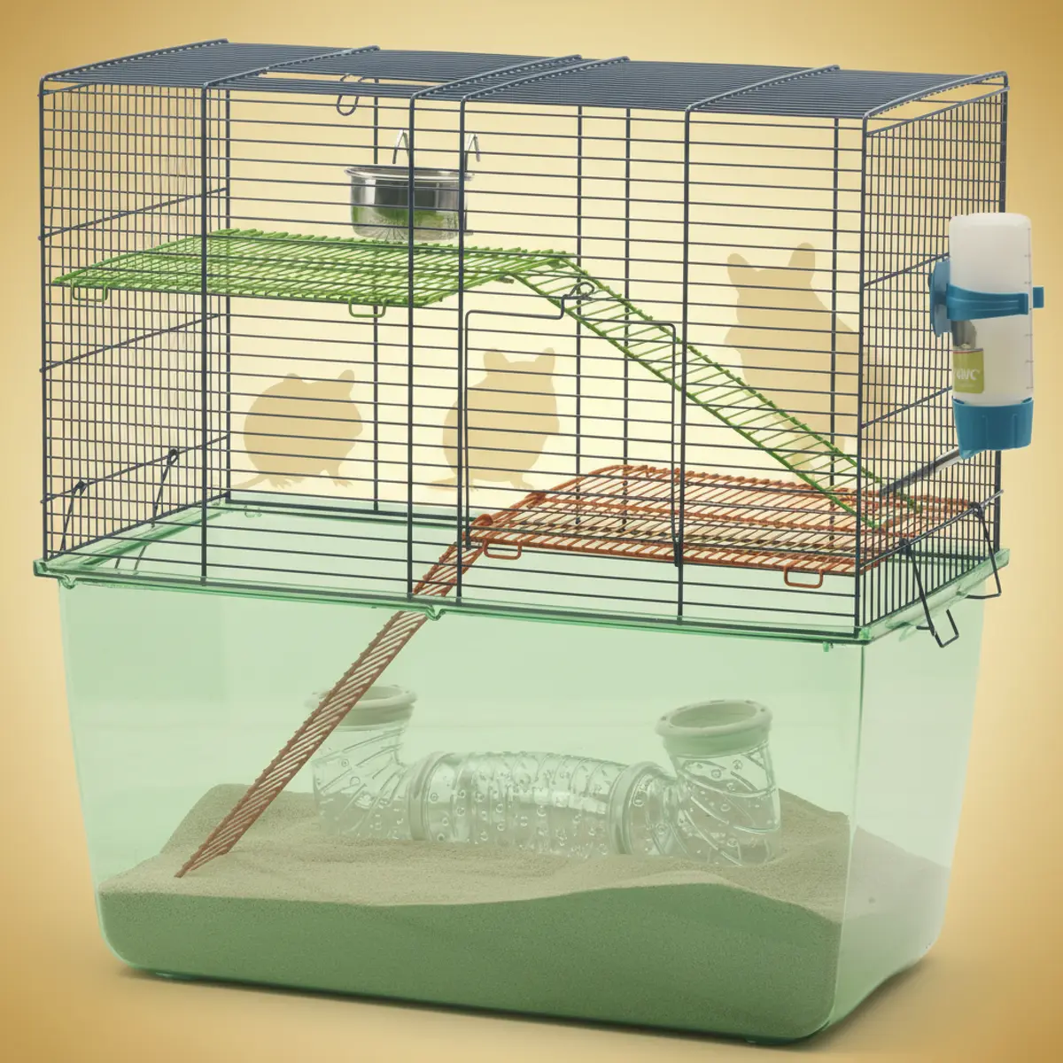 Ørkenrottebur Habitat 52X52.5X26cm med høy bunn - Gnagerbutikken.no