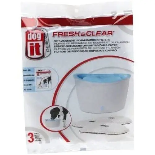 Kullfilter Fresh & Clear 3 stk. Passer til Dogit vannfontene 6 liter - Hund i Norge