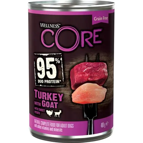CORE 95 Kalkun med geit og søtpotet 6 x 400g - Hund i Norge