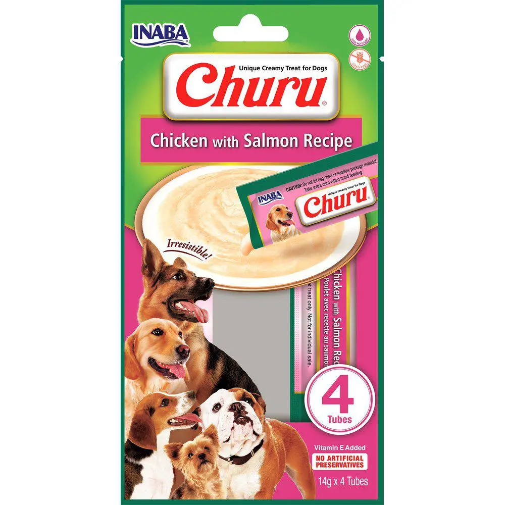 Inaba Churu kylling med laks for hund 4stk - Hund i Norge