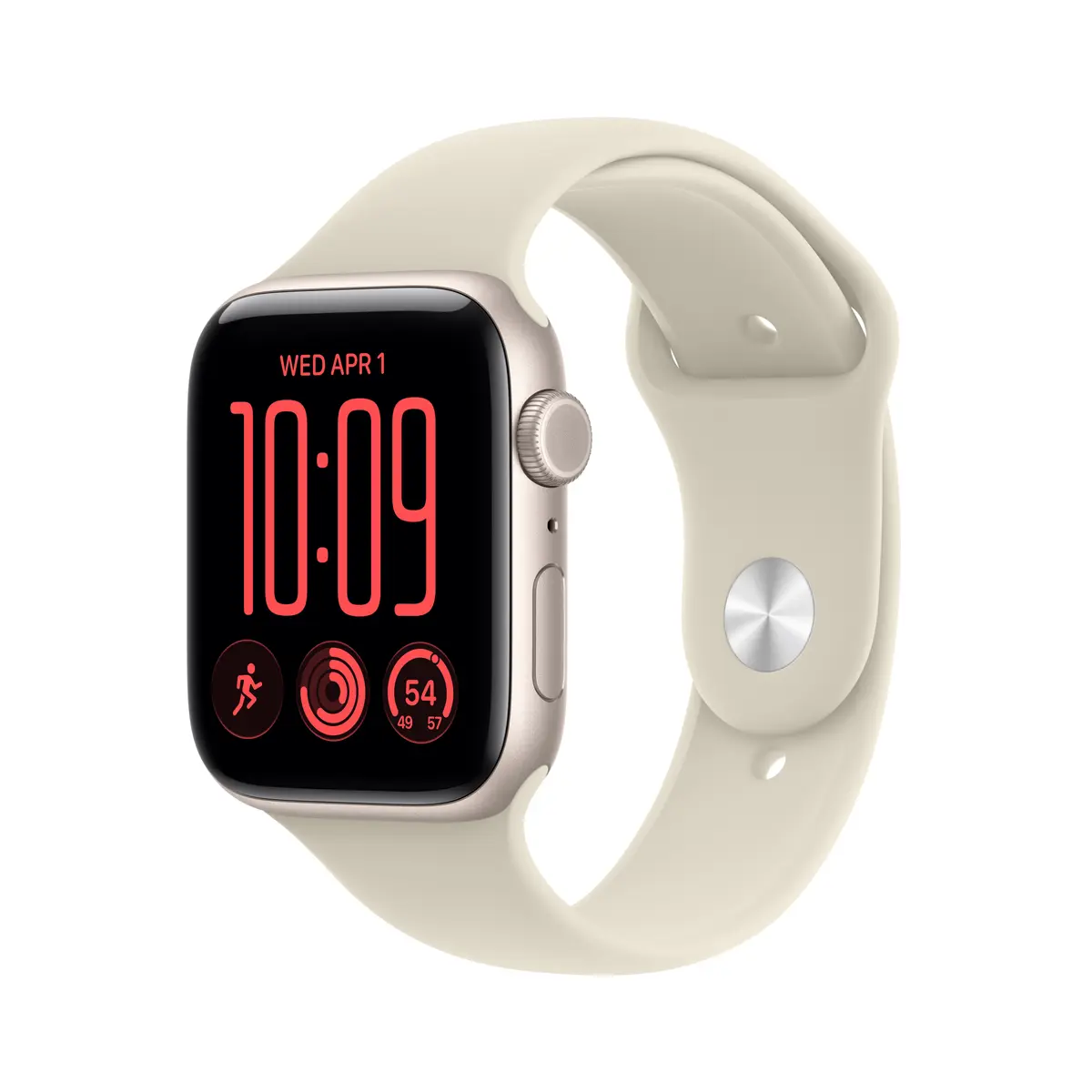 Apple Apple Watch SE 3 GPS + Cellular 44mm Starlight Aluminium Case with Sand Sport Band - M/L