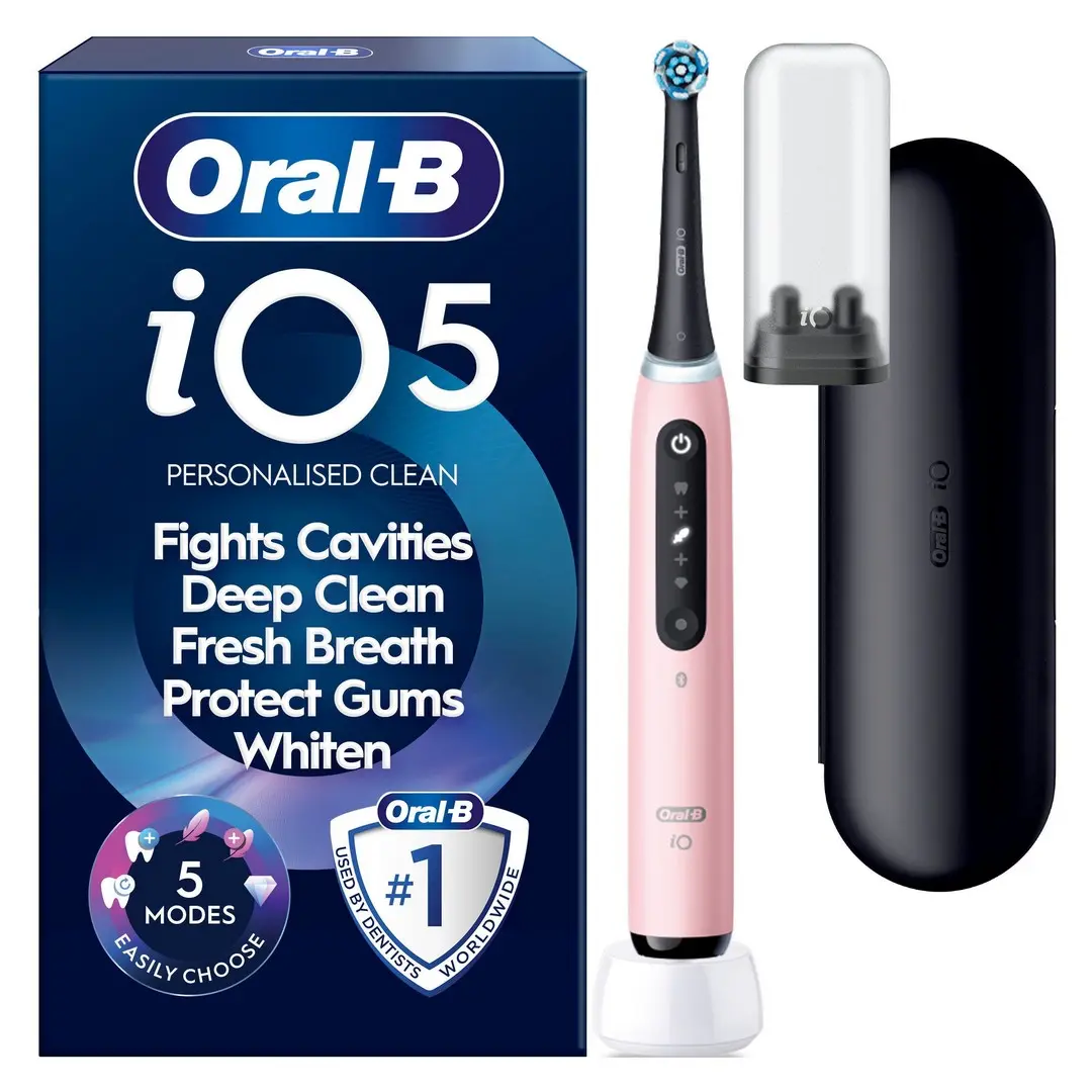 Oral-B iO5 Blush Pink, Travel Case, Travel Refi
