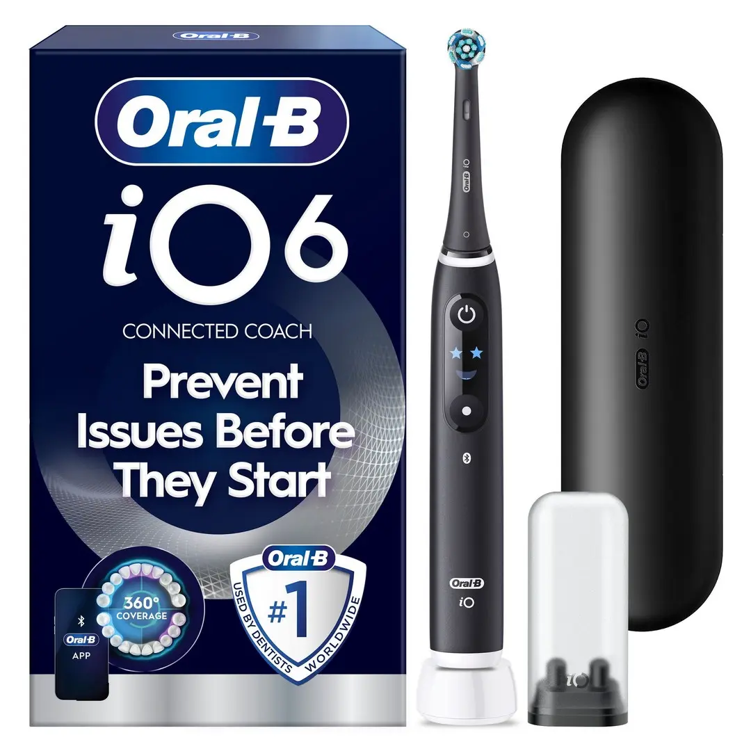 Oral-B iO6 Black Lava, Travel Case, Travel Refi