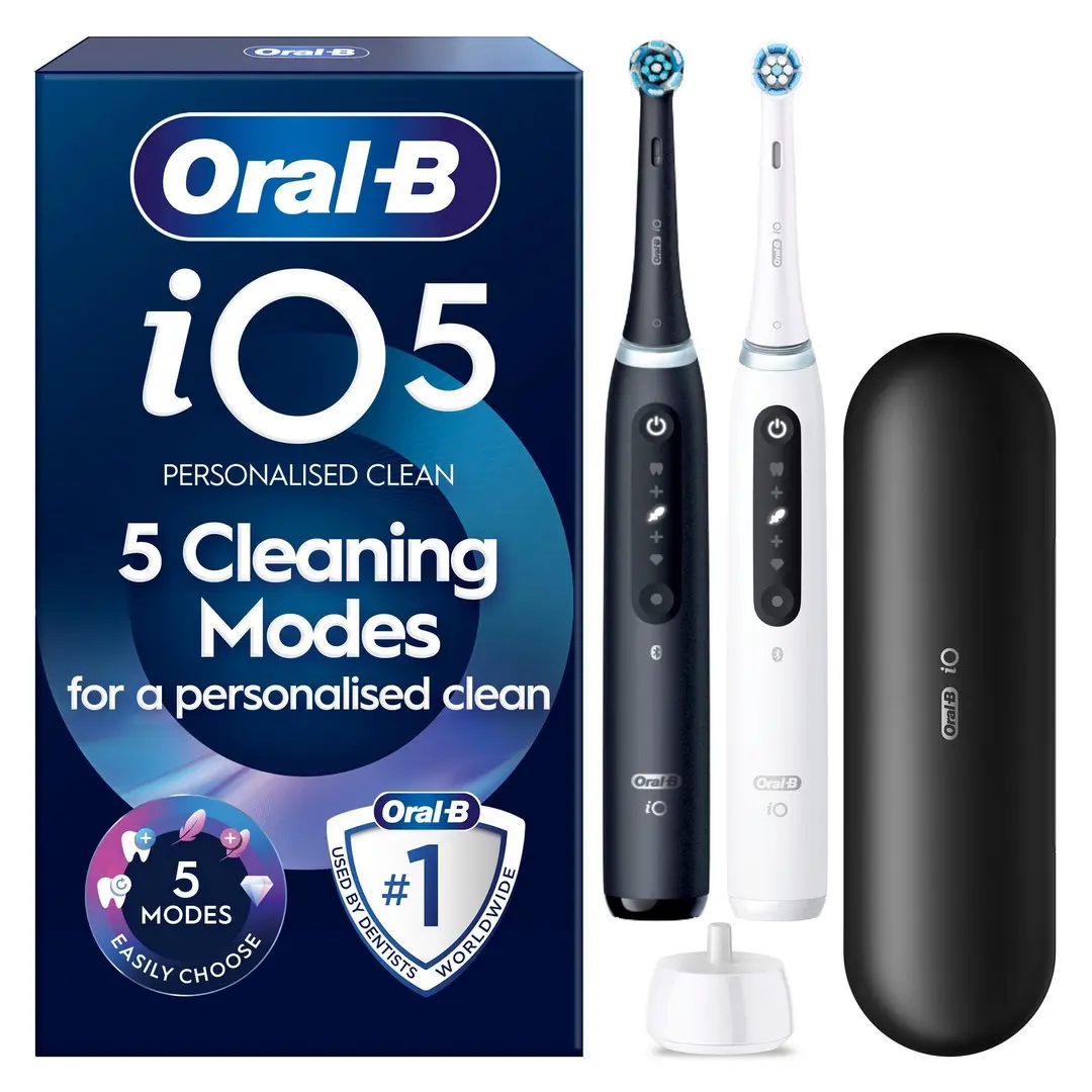 Oral-B iO5 Matt Black/Quite White Duo, 1 Travel