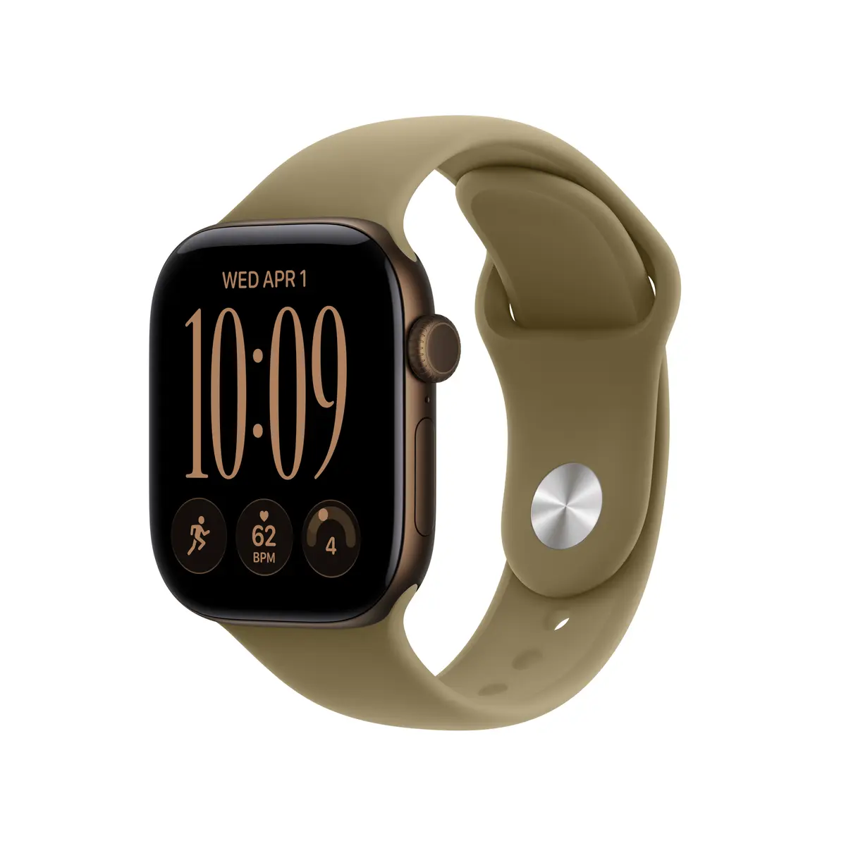 Apple Apple Watch Series 12 GPS + Cellular 42mm Dark Bronze Aluminium Case with Olive Sport Band - S/M
