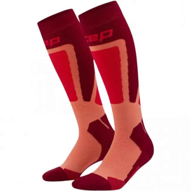 CEP Ski Thermo Socks Tall 4.0, Skistrømper, Dame, Red/Coral