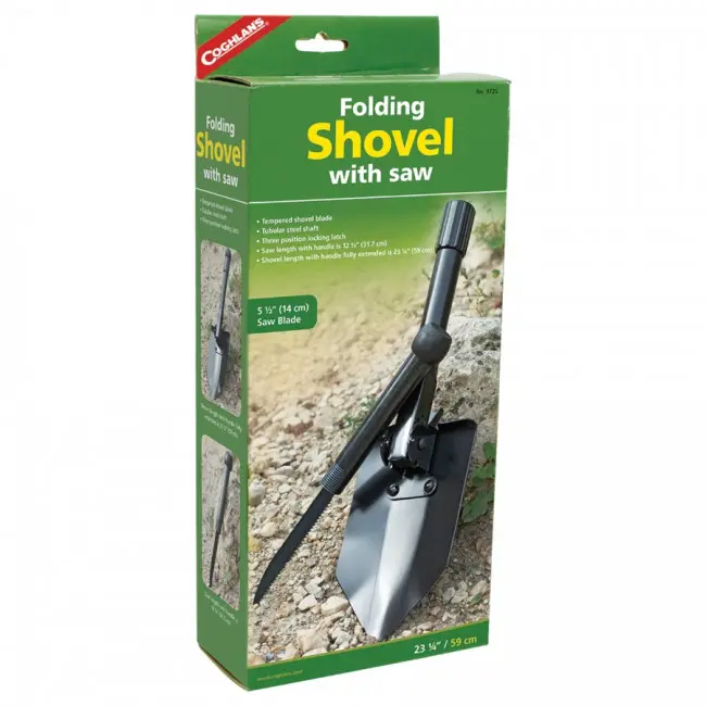 Coghlans Folding Shovel With Saw, multiverktøysett