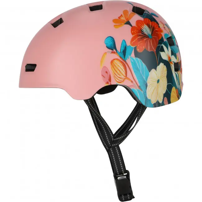 Crazy Safety Rampage Flower, Sykkelhjelm, Pink