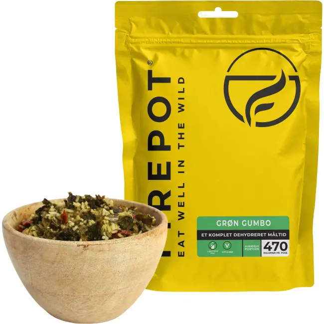 Firepot Grønn Gumbo, frysetørket mat, Reg
