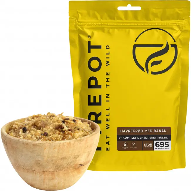 Firepot Havregrøt med Banan, frysetørket mat, XL