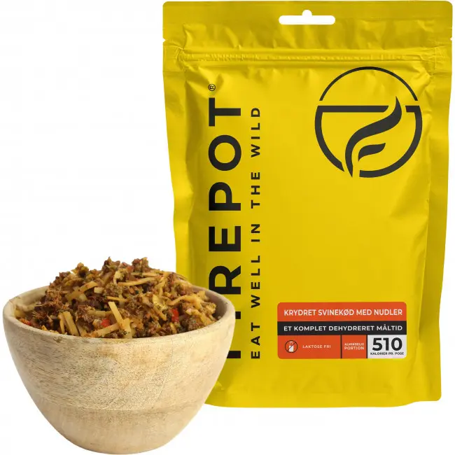 Firepot Krydret Svinekjøtt med Nudler, frysetørket mat, Reg