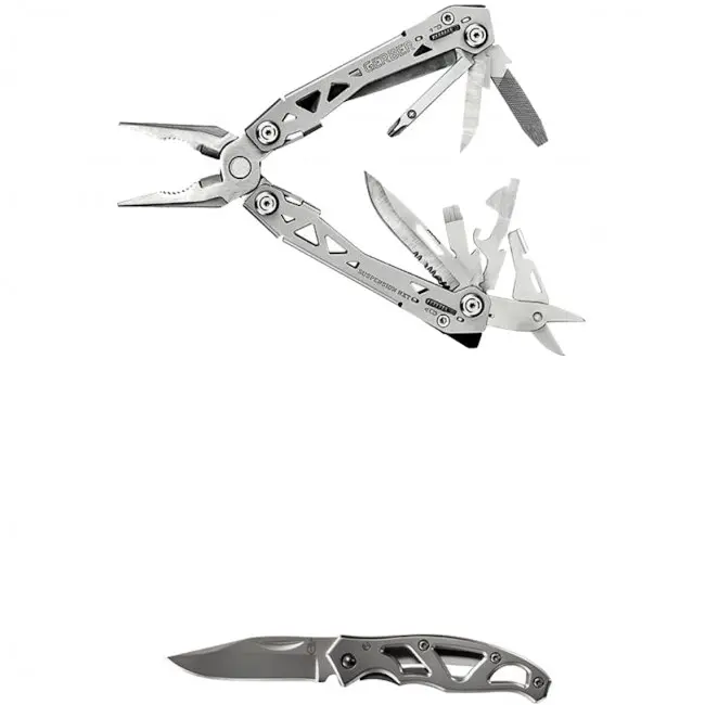 Gerber Suspension NXT & Mini Paraframe w-Gift T, multiverktøy og kniv, sølv