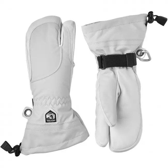 Hestra Heli Ski, 3-finger Skihansker, Dame, Pale grey/Offwhite