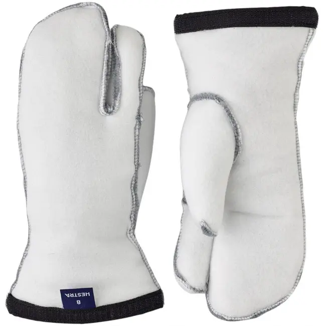 Hestra Heli Ski Liner, 3-finger Innerhansker, Offwhite