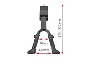 Ergotec Comfort double støtte 24-28" cykler 270-330 mm høj sort