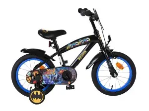 Volare Batman barnecykel 14'' med støttehjul sort