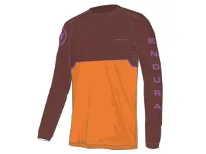 Endura Core Printed sykkeltrøye lange ermer end orange herre