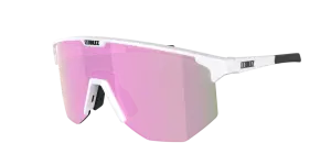 Bliz Hero sykkelbriller matthvit med rosa linse