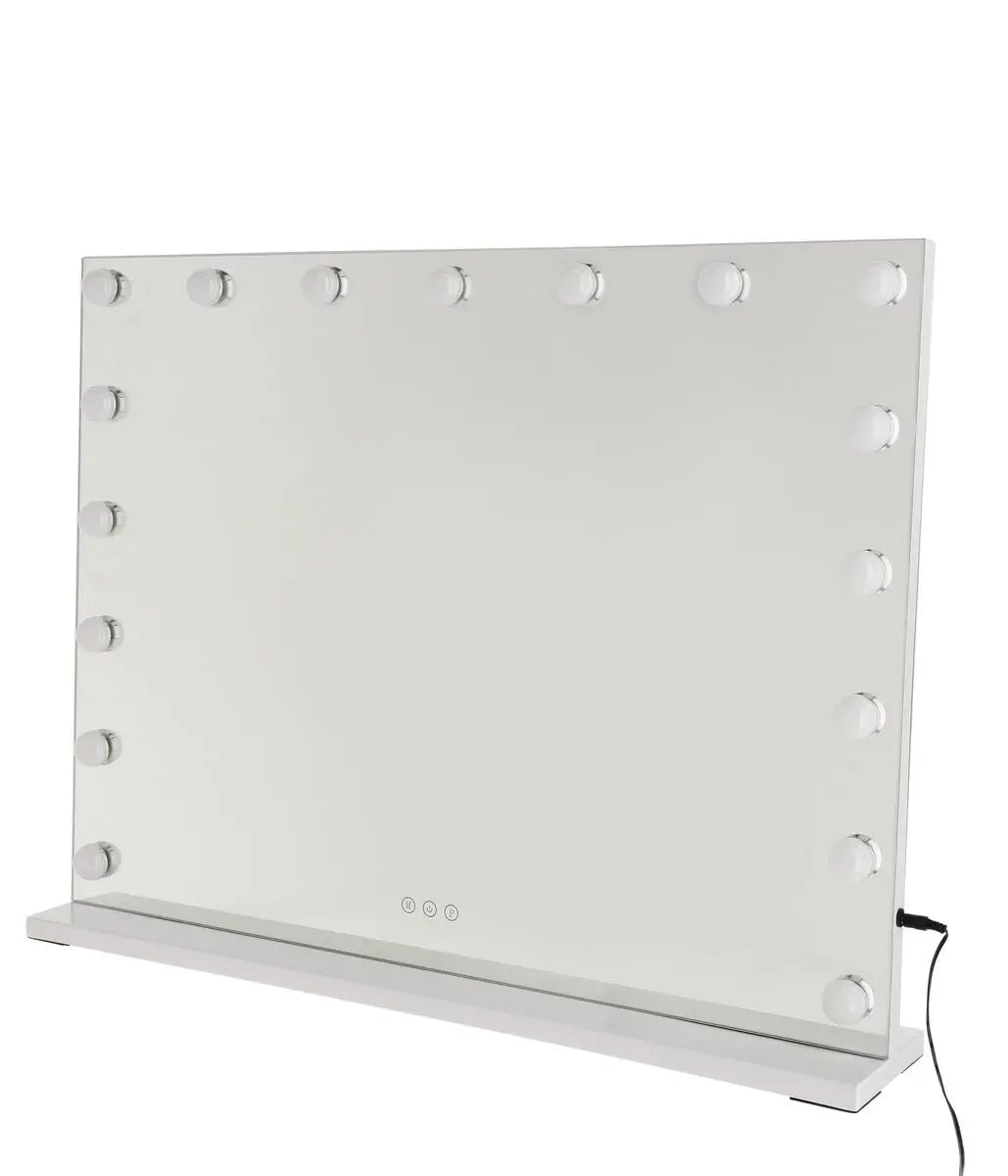 Stort sminkespeil med lys, LED, dimbar, 80 x 62 cm