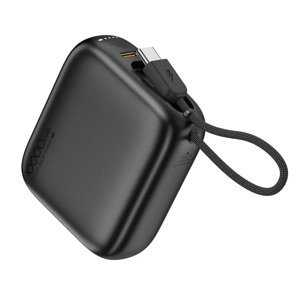 Powerbank 10 000 mAh med USB-C-kabel, 20 W