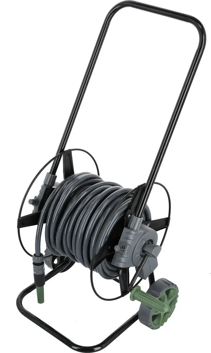 Slangvogn med 20 meter slange, koblinger og sprøytepistol