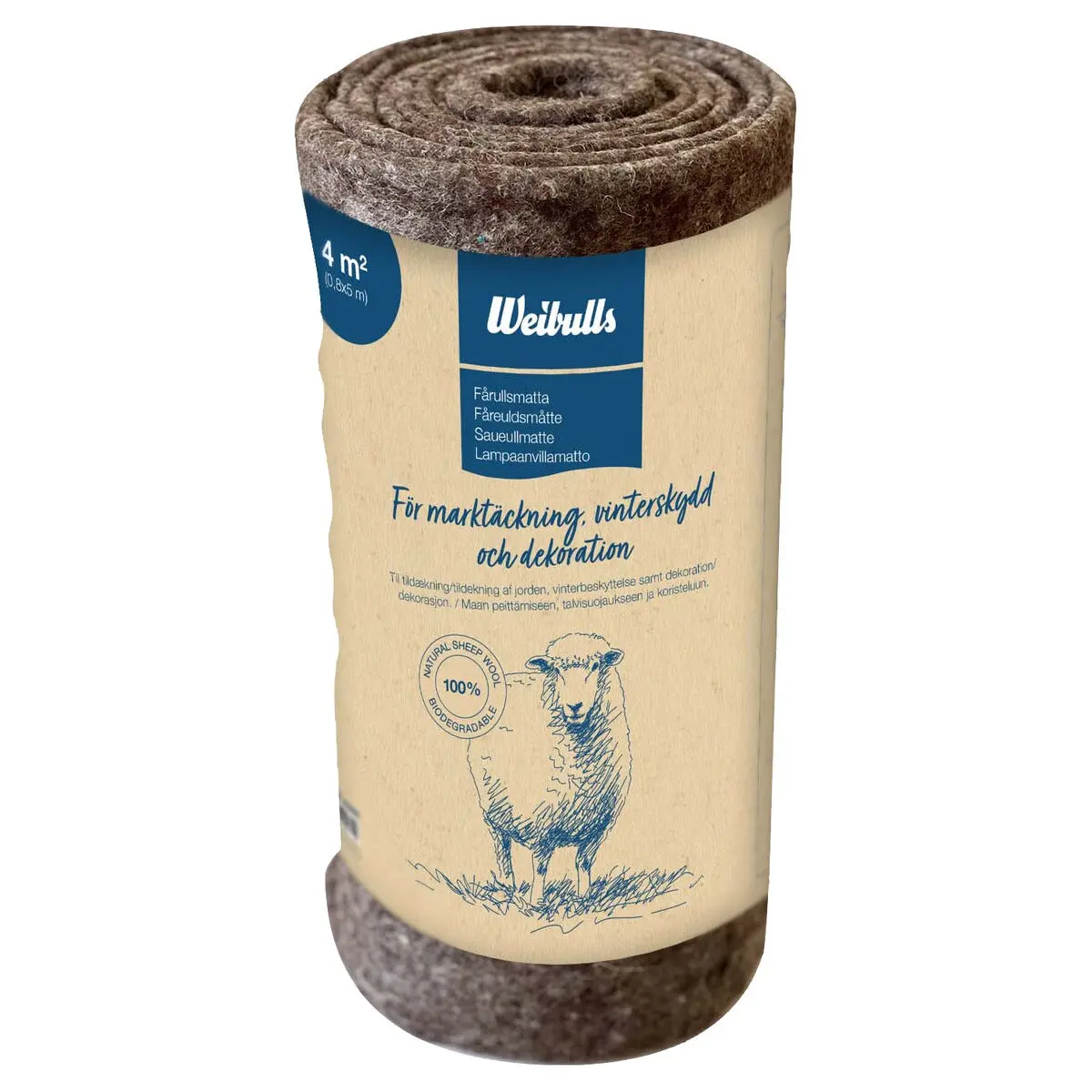 Weibulls saueullsmatte for planter, 0,8 × 5 meter