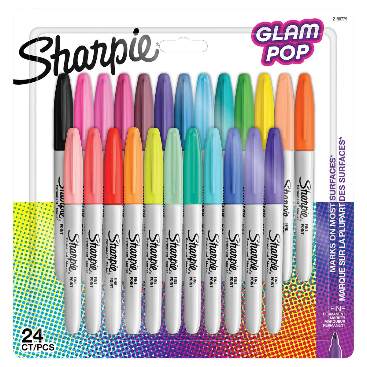Sharpie Glam Pop tusjer, blandede farger 24-pakning