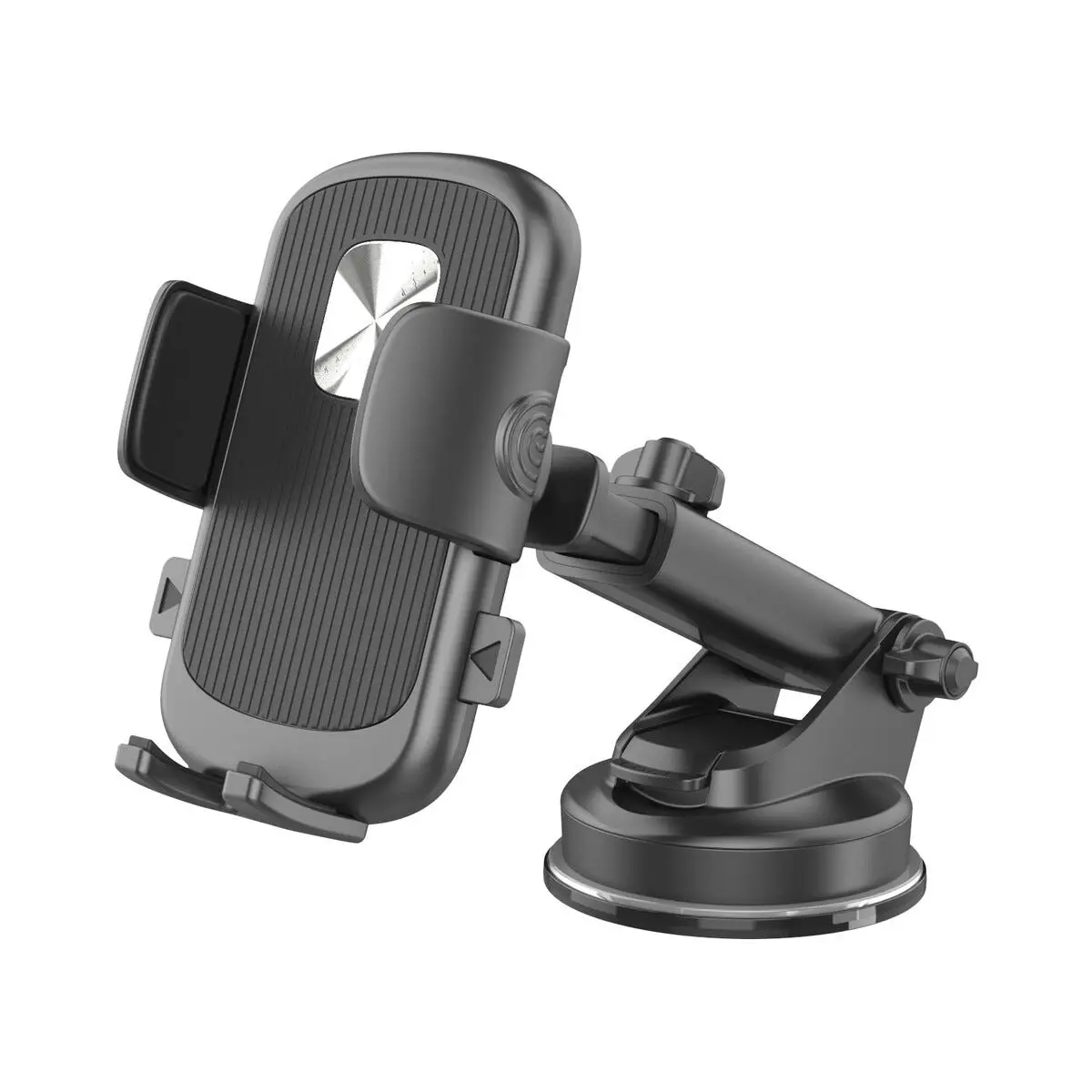 Mobilholder med klemfeste for bil, sugekopp