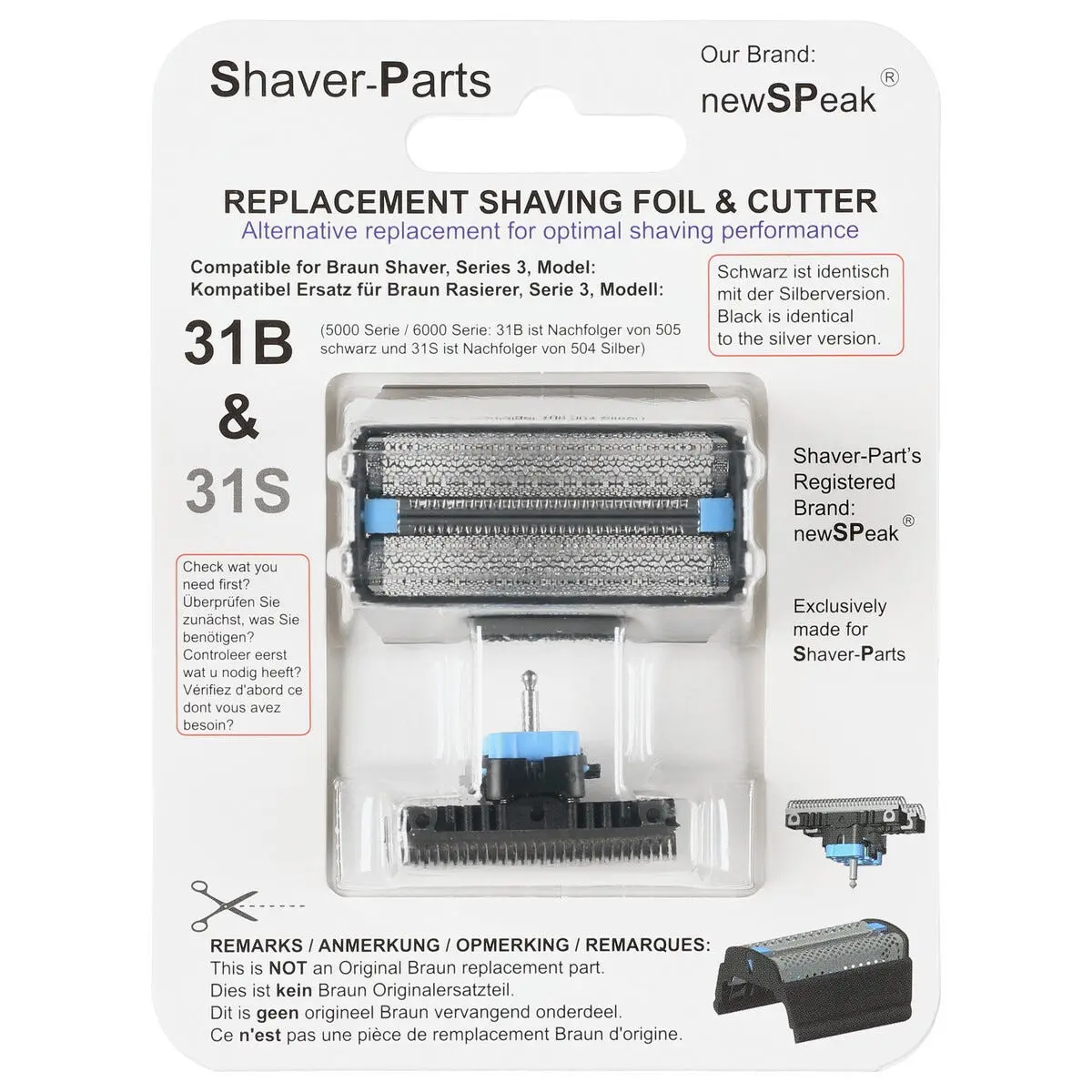 Barberhode 31B til barbermaskin Braun Series 3