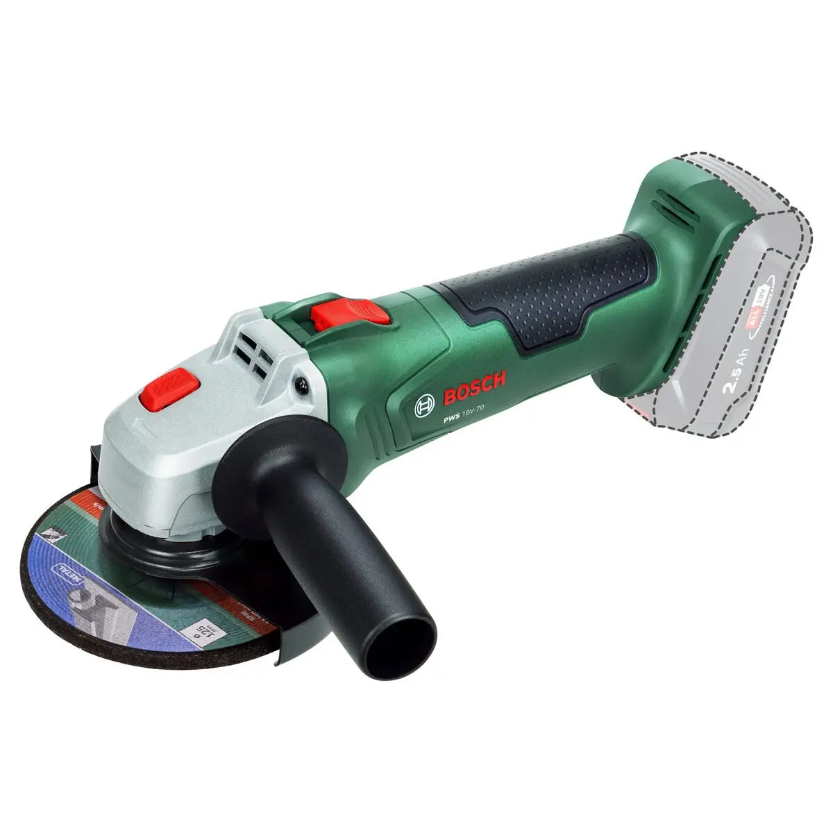 Bosch PWS 18V-70 vinkelsliper 115 mm, batteridrevet
