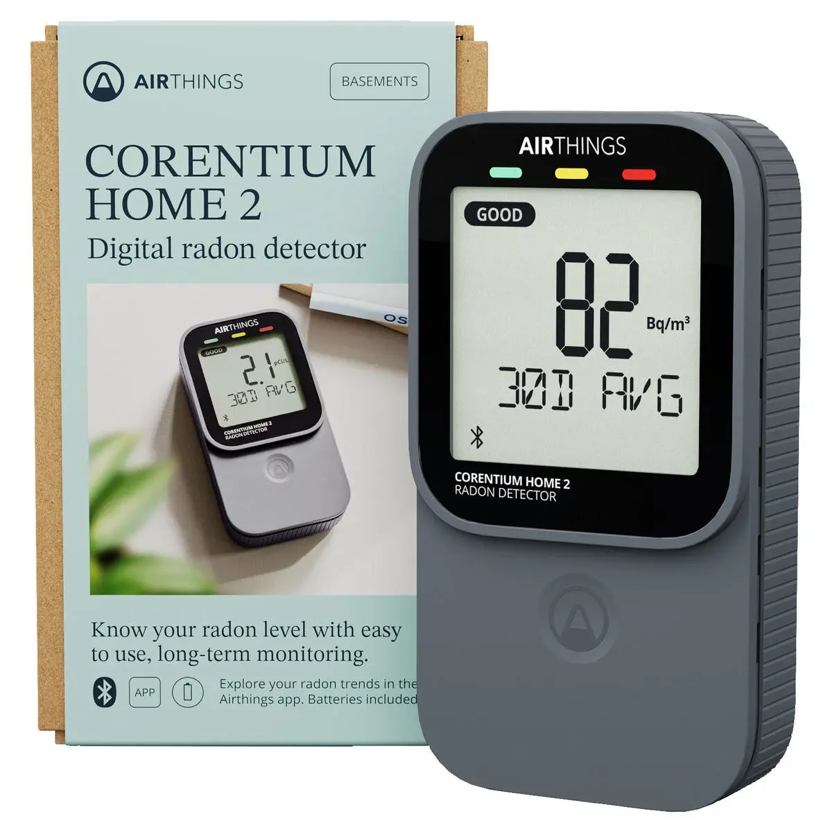 Airthings Corentium Home 2 radonmåler, digital