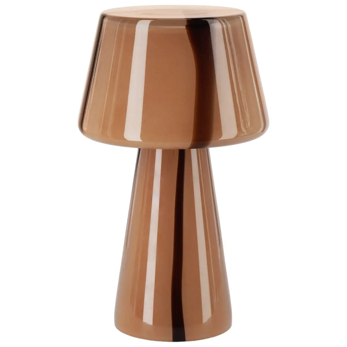 Vera bordlampe brunt glass, dimbar, oppladbar