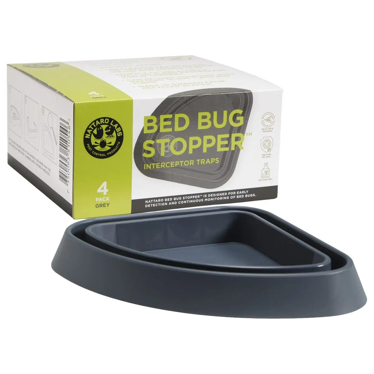 Nattaro Bed Bug Stopper veggedyrfelle sengeben, 4-pakning