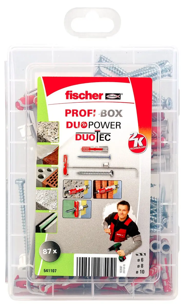 Fischer Profi-Box DuoPower og DuoTec plugger, 87 deler