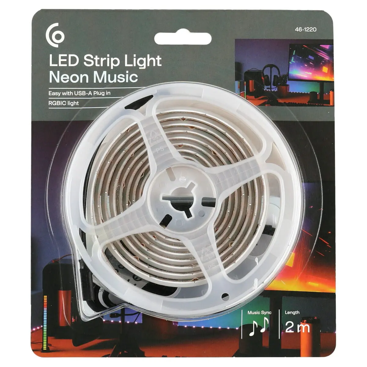 LED-list Neon Music RGBIC med musikkstyring 2 m